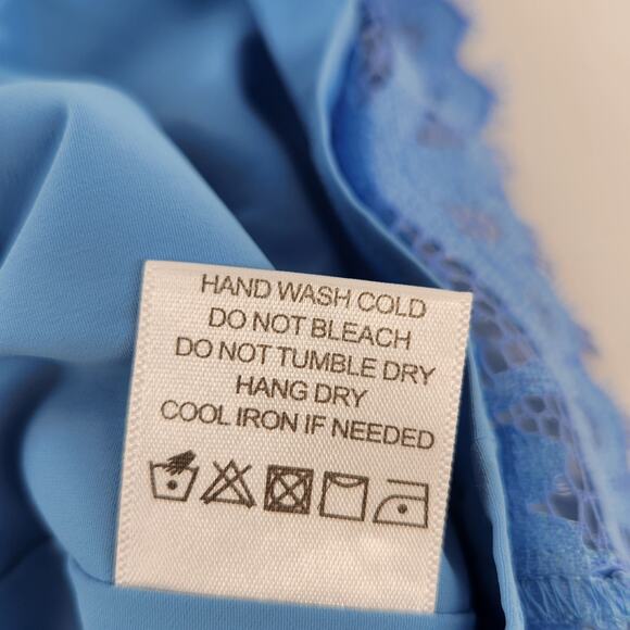 NBD x Naven Cut Out Lace Halter Backless Mini Dress Size M Blue Romantic Luxe - Picture 6 of 11